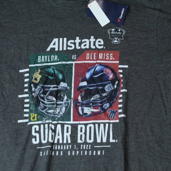 Fanatics Gray Men Baylor VS Ole Miss Allstate Sugar Bowl Graphic T-Shirt Large - Picture 6 of 8